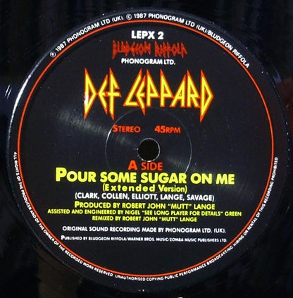 Def Leppard : Pour Some Sugar On Me (12", Single)