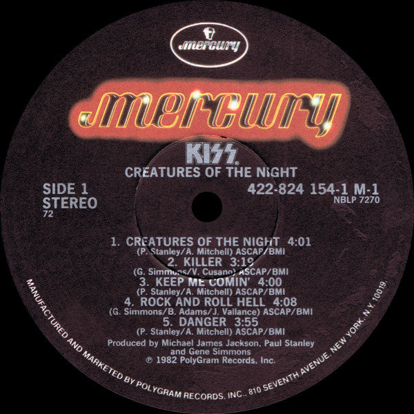 Kiss : Creatures Of The Night (LP, Album, RE, 72)