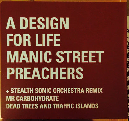 Manic Street Preachers : A Design For Life (12", RSD, Single, Dlx, Ltd, RM, S/Edition)