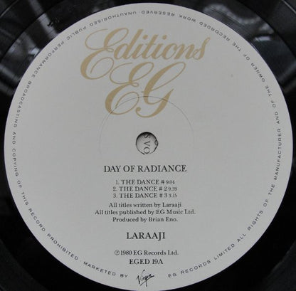 Laraaji Produced By Brian Eno : Ambient 3 (Day Of Radiance) (LP, Album, RE)