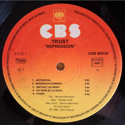 Trust (2) : Repression (LP, Album)