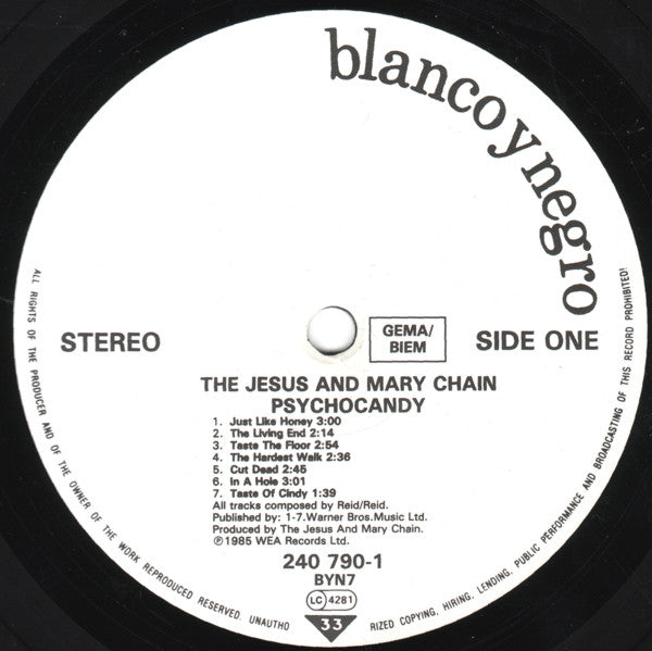 The Jesus And Mary Chain : Psychocandy (LP, Album, RP)
