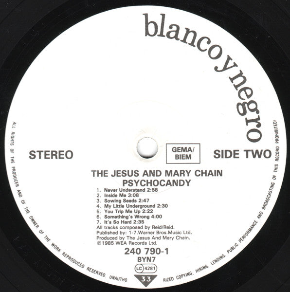 The Jesus And Mary Chain : Psychocandy (LP, Album, RP)