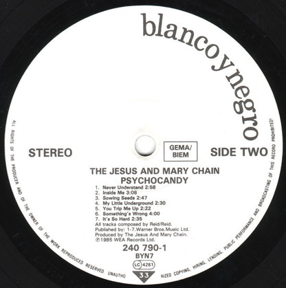 The Jesus And Mary Chain : Psychocandy (LP, Album, RP)