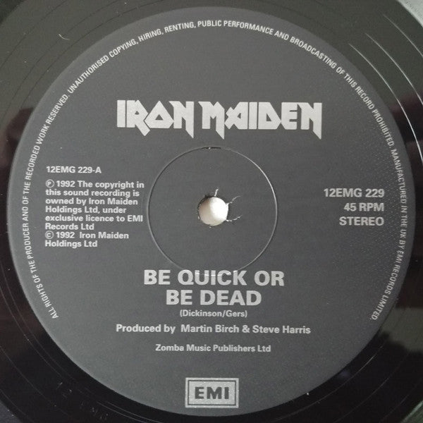 Iron Maiden : Be Quick Or Be Dead (12", Single, Gat)