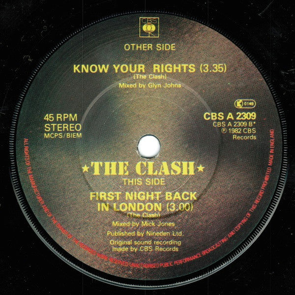 The Clash : Know Your Rights (7", Single, Sti)