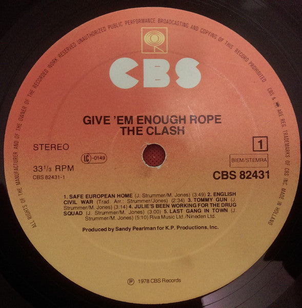 The Clash : Give 'Em Enough Rope (LP, Album)