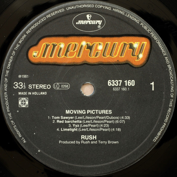 Rush : Moving Pictures (LP, Album, RE)