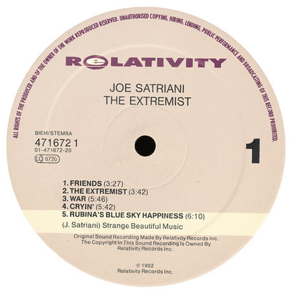 Joe Satriani : The Extremist (LP, Album)