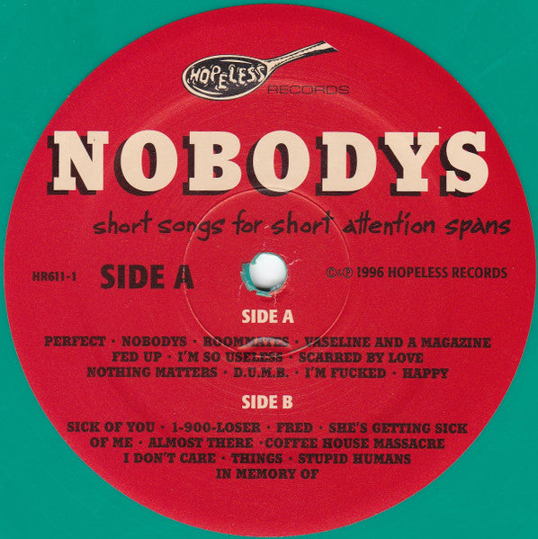 Nobodys : Short Songs For Short Attention Spans (LP, Gre)