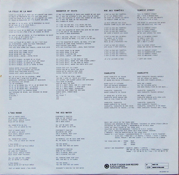 The Young Gods : L'Eau Rouge - Red Water (LP, Album)