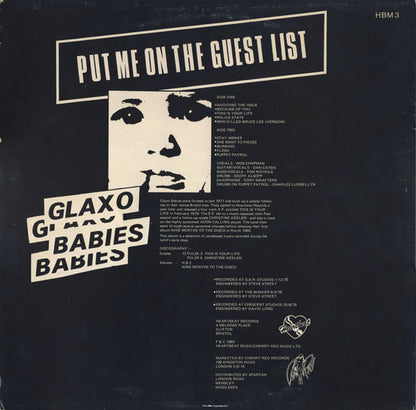 Glaxo Babies : Put Me On The Guest List (LP, Album)