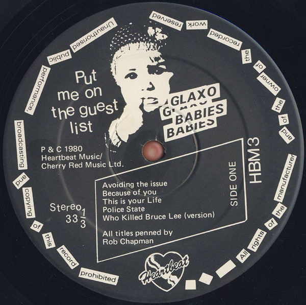 Glaxo Babies : Put Me On The Guest List (LP, Album)
