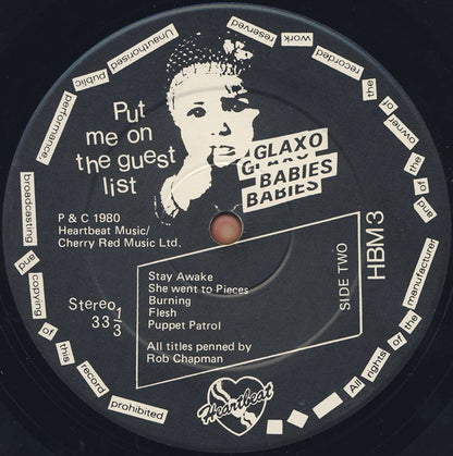 Glaxo Babies : Put Me On The Guest List (LP, Album)