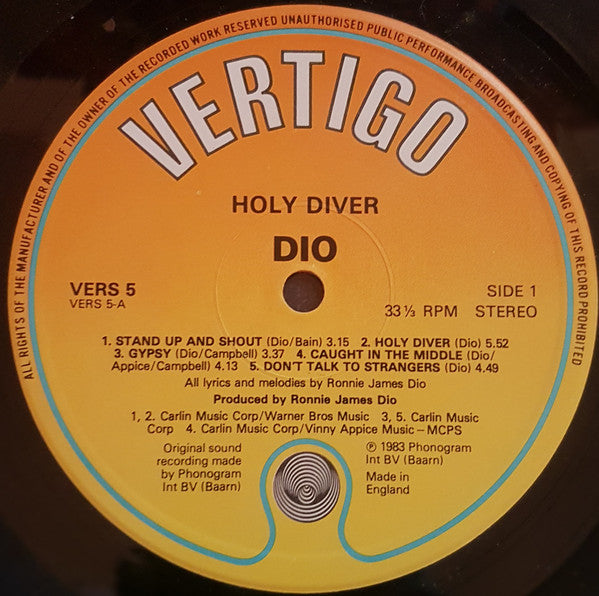 Dio (2) : Holy Diver (LP, Album, Wit)