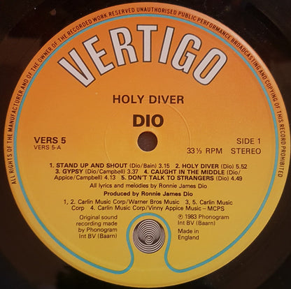 Dio (2) : Holy Diver (LP, Album, Wit)