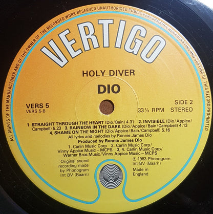 Dio (2) : Holy Diver (LP, Album, Wit)