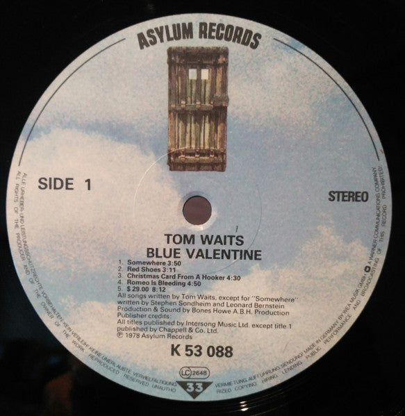 Tom Waits : Blue Valentine (LP, Album, RE, Gat)