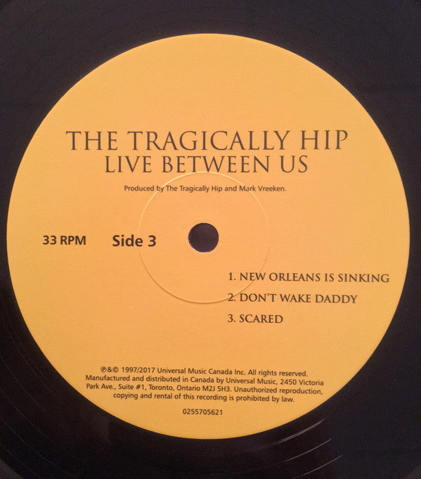 The Tragically Hip : Live Between Us (2xLP, Album, RE, RM)