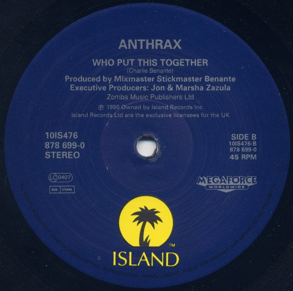Anthrax : Got The Time (10", Single, Ltd)