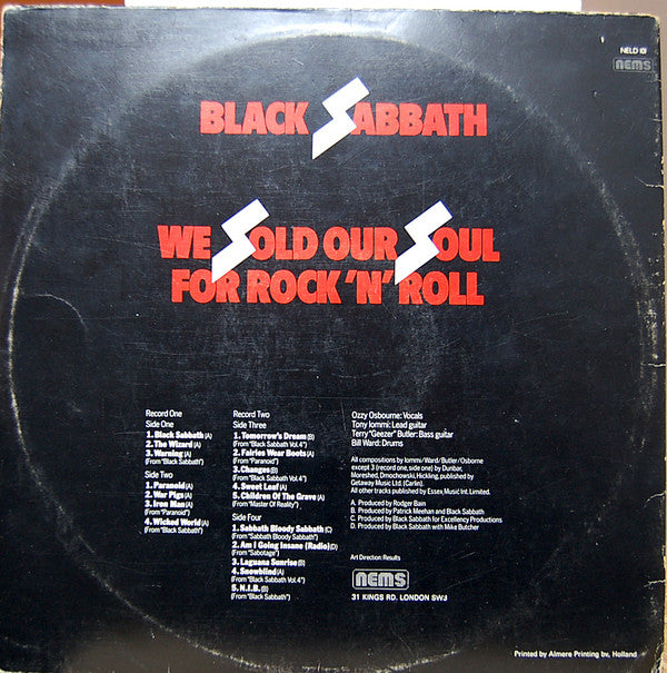 Black Sabbath : We Sold Our Soul For Rock 'N' Roll (2xLP, Comp)