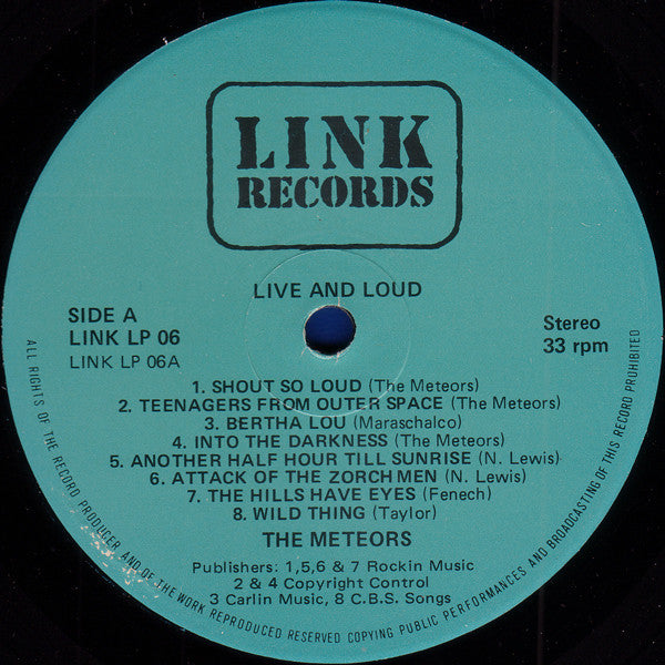 The Meteors (2) : Live And Loud!! (LP, Album, Comp, Blu)