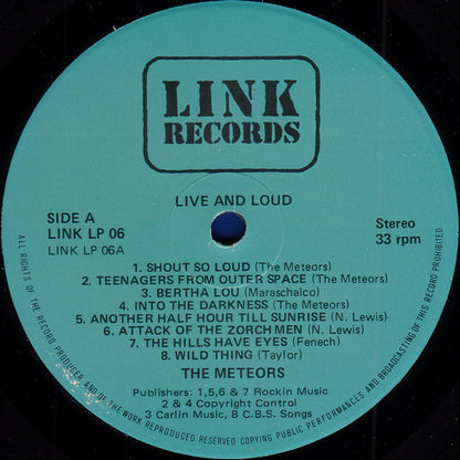 The Meteors (2) : Live And Loud!! (LP, Album, Comp, Blu)
