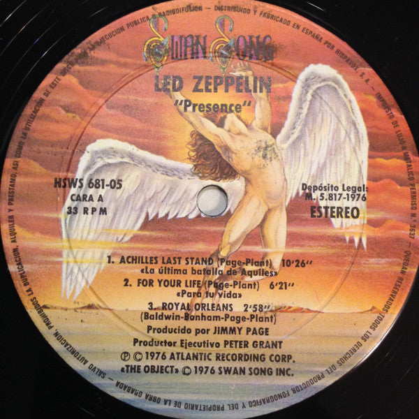 Led Zeppelin : Presence (LP, Album, Gat)