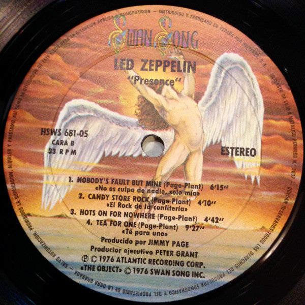 Led Zeppelin : Presence (LP, Album, Gat)