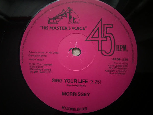 Morrissey : Sing Your Life (12", Single)