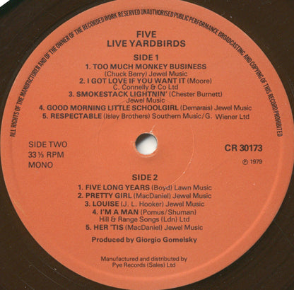 The Yardbirds : Five Live Yardbirds (LP, Album, Mono, RE)