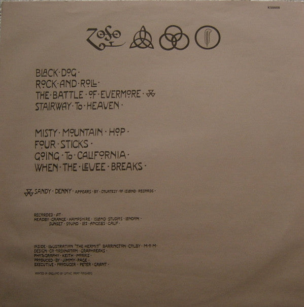 Led Zeppelin : Untitled (LP, Album, RE)