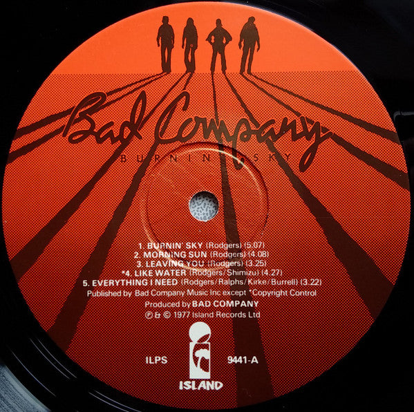 Bad Company (3) : Burnin' Sky (LP, Album, Gat)