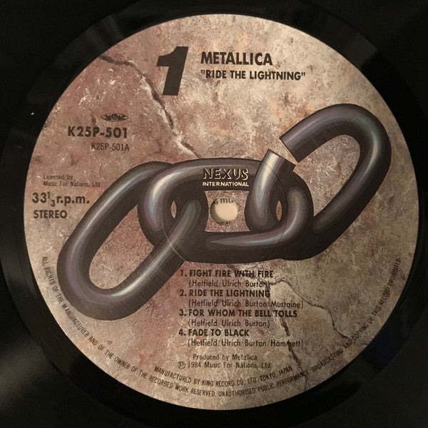 Metallica : Ride The Lightning (LP, Album)