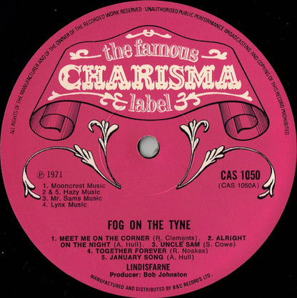 Lindisfarne : Fog On The Tyne (LP, Album, Pin)