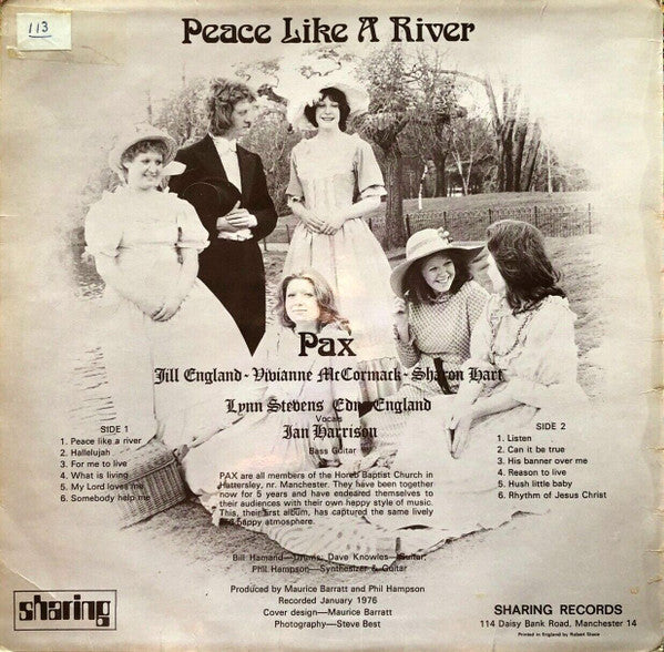 Pax (29) : Peace Like A River (LP, Album, W/Lbl)