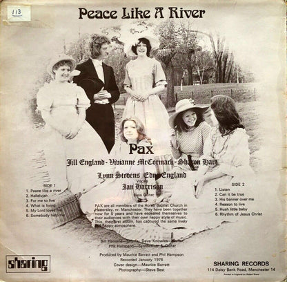 Pax (29) : Peace Like A River (LP, Album, W/Lbl)