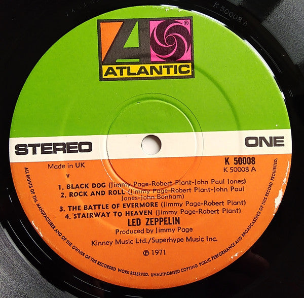 Led Zeppelin : Untitled (LP, Album, M/Print, RP, Gat)