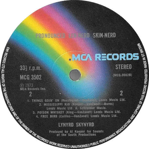 Lynyrd Skynyrd : (Pronounced 'Lĕh-'nérd 'Skin-'nérd) (LP, Album, Gat)