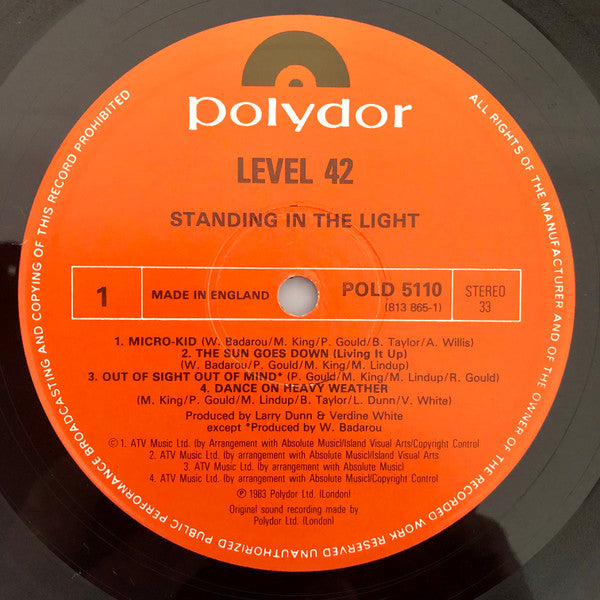 Level 42 : Standing In The Light (LP, Album)