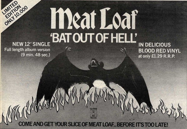Meat Loaf : Bat Out Of Hell (12", Single, Ltd, Red)