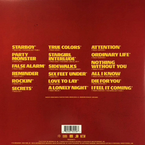 The Weeknd - Starboy (2xLP, Album, Ltd, Blu) (Mint (M The Weeknd - Starboy (2xLP, Album, Ltd, Blu) (Mint (M