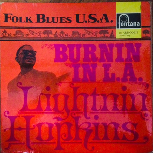 Lightnin' Hopkins : Burnin' In L.A. (LP, Album, Mono)