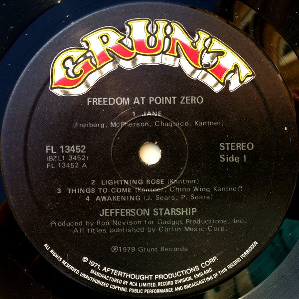 Jefferson Starship : Freedom At Point Zero (LP, Album)