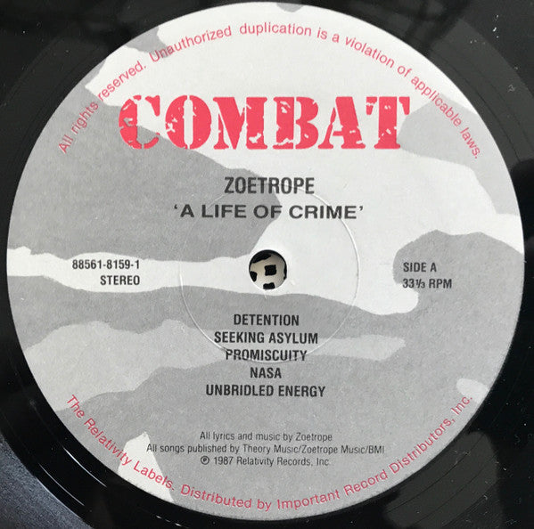 Zoetrope : A Life Of Crime (LP, Album)