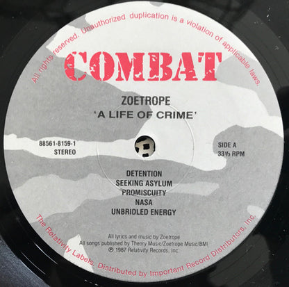 Zoetrope : A Life Of Crime (LP, Album)