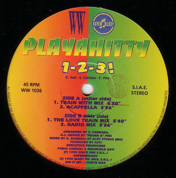 Playahitty : 1-2-3! (Train With Me) (12")