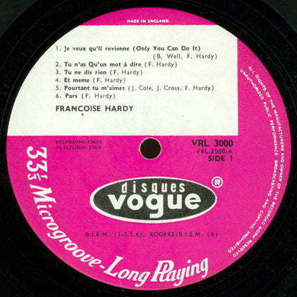 Françoise Hardy : Françoise Hardy (LP, Album, Gat)
