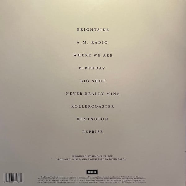 The Lumineers : Brightside (LP, Album, Sun)