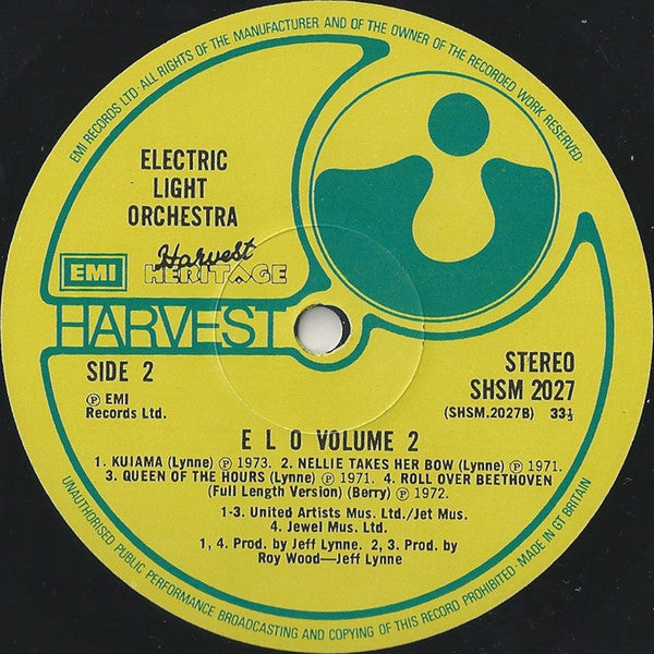 Electric Light Orchestra : The Light Shines On Vol 2 (LP, Comp)
